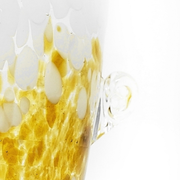 Venini Yellow and White Murano Glass Ice Bucket